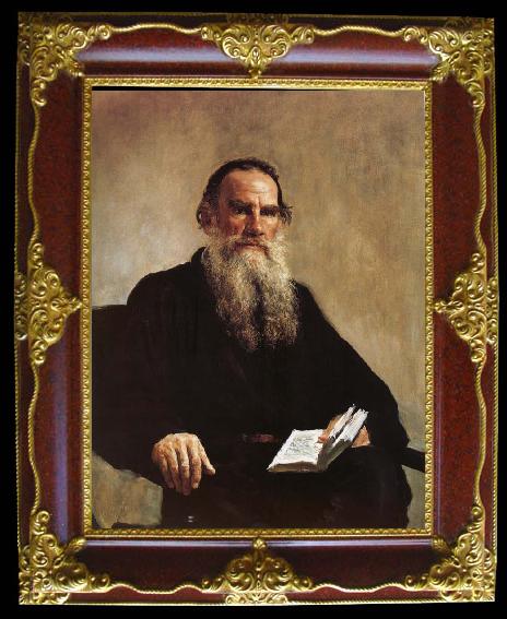 framed  Ilya Repin Portrait of Leo Tolstoy, Ta119-3